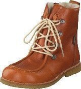 Angulus TEX-boot w. zipper and laces Cognac/Cognac