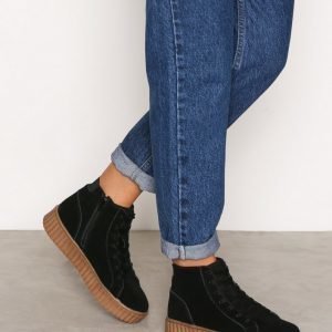 Bianco Laced Up Suede Boot Varsitennarit Black