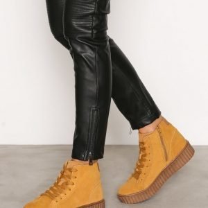 Bianco Laced Up Suede Boot Varsitennarit Mustard