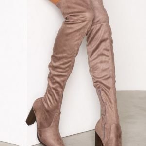 Bianco Overknee Stretch Boot Ylipolvensaappaat Nougat
