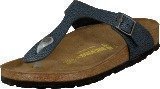 Birkenstock Gizeh Regular Leather Pebbles Metallic Asphalt