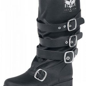 Black Premium by EMP Buckle Rubber Boot Kumisaappaat