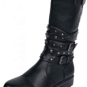 Black Premium by EMP High Studded Strap Boot Varsikengät