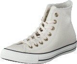 Converse All Star Shearling Leather-Hi Parchment/Black/Egret