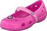 Crocs Keeley Flower Flat Girls Charm Neon Magenta/Carnation