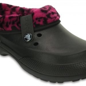 Crocs Sandaalit Black/Berry Classic Blitzen II Fuzz Lined Graphic