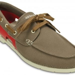 Crocs Tennarit Miehille Ruskea Beach Line Lace-up Boat Shoe