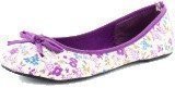 Donna Girl Canvas Ballerina Blommor Lilac