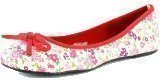 Donna Girl Canvas Ballerina Blommor Red