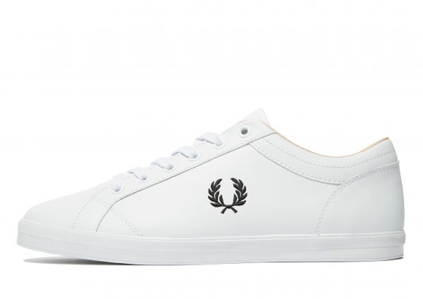 Fred Perry Baseline Leather Valkoinen