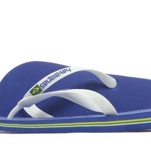 Havaianas Brazil Logo Flip Flops Marine Blue