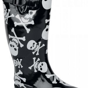 Industrial Punk Skull&Bones Rain Boots Kumisaappaat