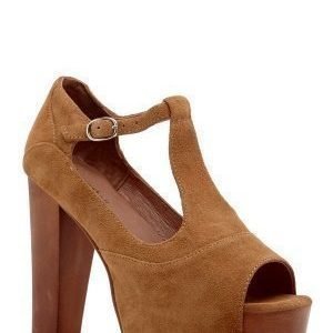 Jeffrey Campbell Foxy WD Shoes 250 Camel Suede