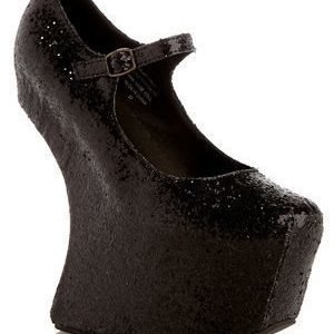 Jeffrey Campbell Night-walk Shoes Musta glitteri