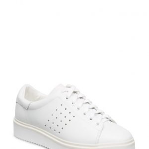 Mango Laser-Cut Pattern Leather Sneakers