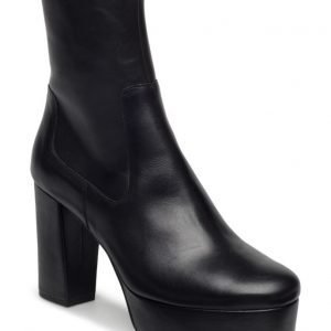 Mango Platform Leather Ankle Boots