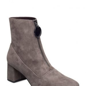 Mango Zipped Leather Ankle Boots