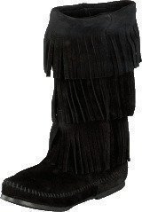 Minnetonka 3-Layer Fringe Boot Black