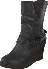 Mustang 1083508 Women's Wedge Boot Dark Grey