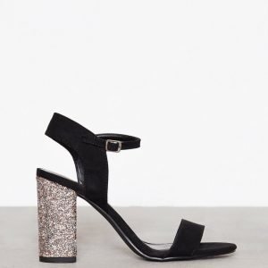 New Look Crystal Block Heel Sandal Sandaletit Gunmetal