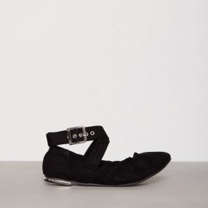 New Look Suedette Buckle Strap Pumps Ballerinat Black