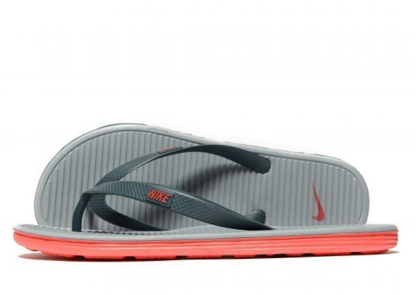 Nike Solarsoft Ii Flip Flops Charcoal Grey /  Challenge Red
