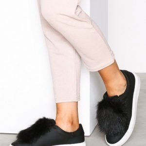 Nly Shoes Faux Fur Sneaker Tennarit Musta