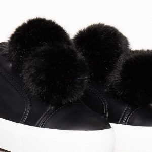 Nly Shoes Fuzzy Sneaker Tennarit Musta