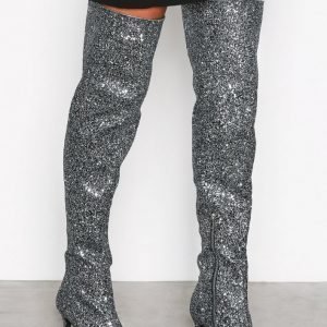 Nly Shoes Glitter Thigh Boot Ylipolvensaappaat Glitter