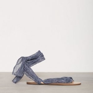 Nly Shoes Lace Sandal Sandaalit Blue Stripe