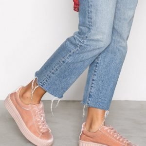 Nly Shoes Velvet Rubber Sole Sneaker Tennarit Dusty Pink