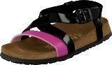 Papillio Mykonos Slim Birkoflor Patent Black/Fuchsia