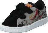 Puma Suede Superman 2 V Kids Black-Limestone Gray