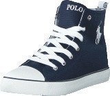 Ralph Lauren Junior Harbour Hi JR Navy Canvas -White