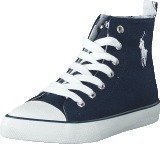 Ralph Lauren Junior Harbour Hi Kids Navy Canvas -White