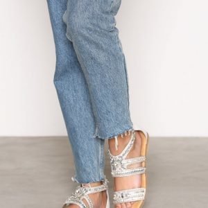 River Island Embellished Multi Strap Sandals Sandaalit White