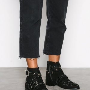 River Island Flat Biker Buckle Boot Bootsit Black