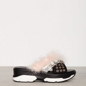 River Island Pacific 2 Gem And Fur Slides Sandaalit Hopea