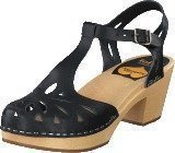 Swedish Hasbeens Lacy Sandal Black/Nature Sole