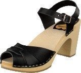 Swedish Hasbeens Peep Toe Super High Black/Nature Sole