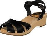 Swedish Hasbeens Suzanne Debutant Black/Nature sole