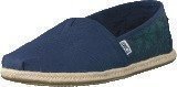 Toms Seasonal Classics Navy Hibiscus Canvas