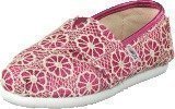 Toms Seasonal classic tiny Pink crochet glitter