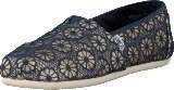 Toms Wm Seasonal Classic Gold Navy crochet glitter