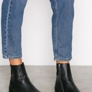 Topshop Kash Leather Sock Boots Bootsit Black