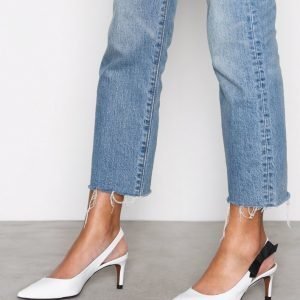 Topshop Slingback Kitten Heels Korkokengät White